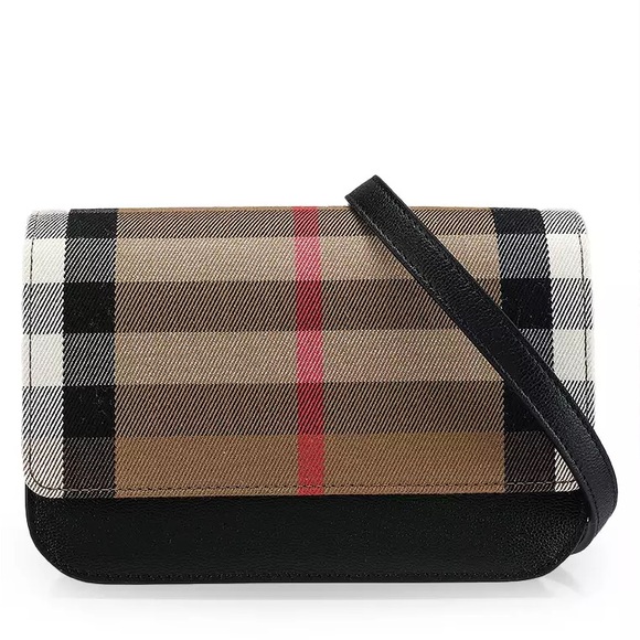 Burberry MX Checkered Crossbody Bag With Gold-tone Hardware In Black/Multicolor - Picture 1 of 16